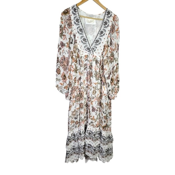 By Anthropologie V-Neck Long-Sleeve Maxi Dress Size Small - Picture 5 of 16